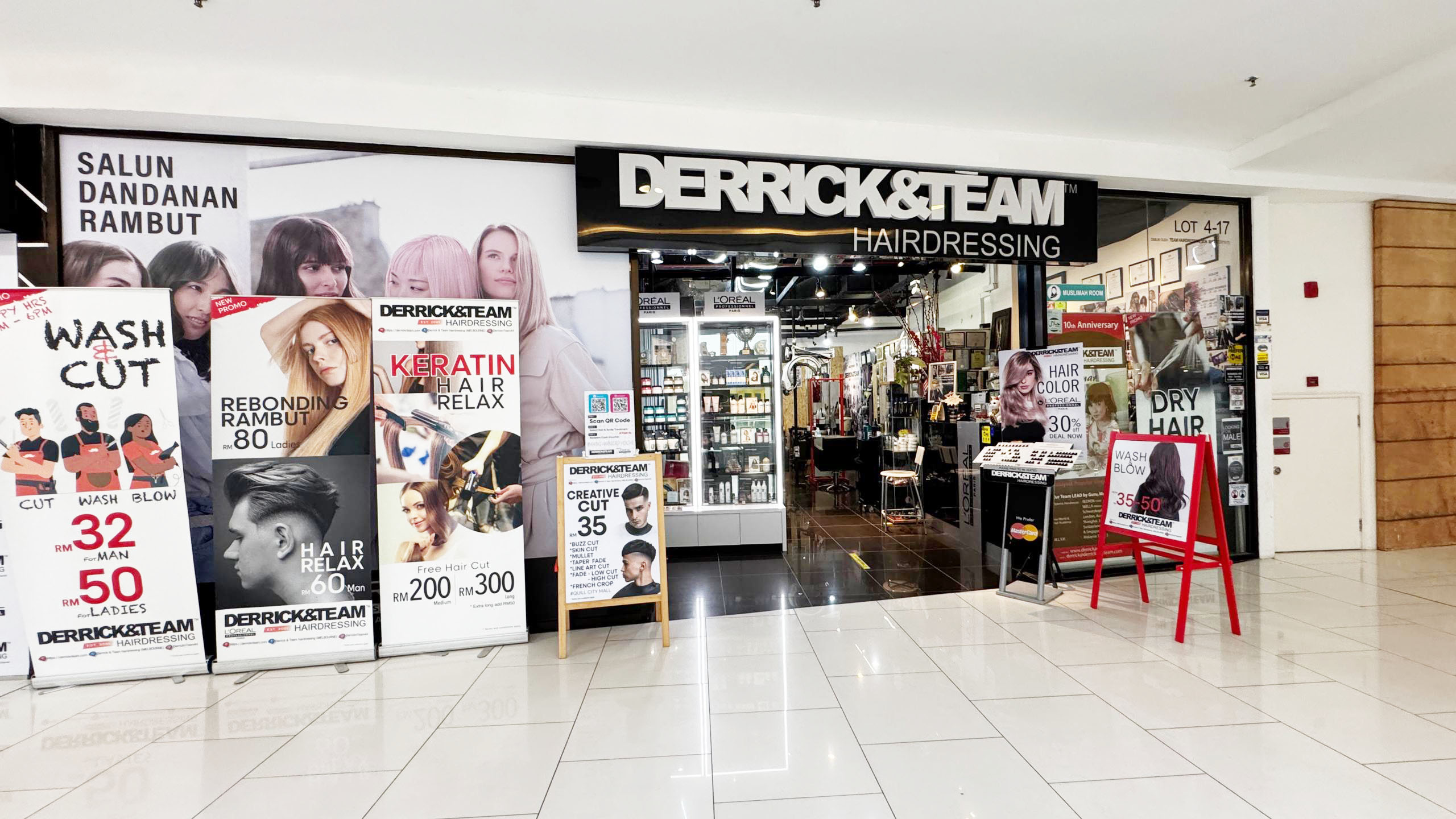 Derrick & Team Hairdressing – Salon Kecantikan Profesional, Gaya Rambut Trendy & Penjagaan Rambut