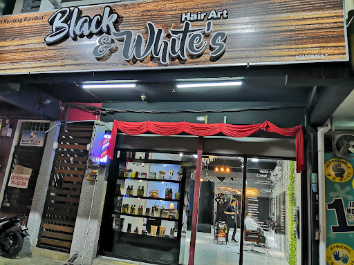 Hair Art Hitam & Putih – Gaya Rambut Kreatif di Salon Jitra